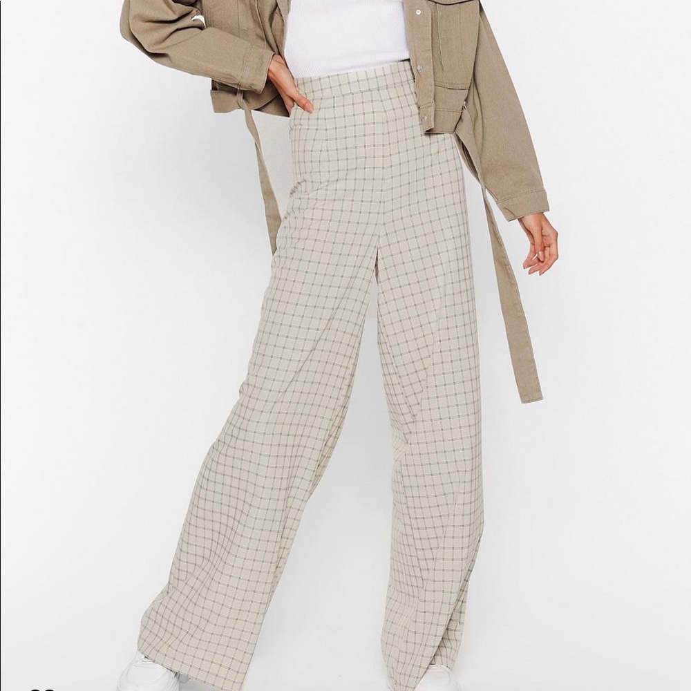 Green check wide legged plants from ASOS